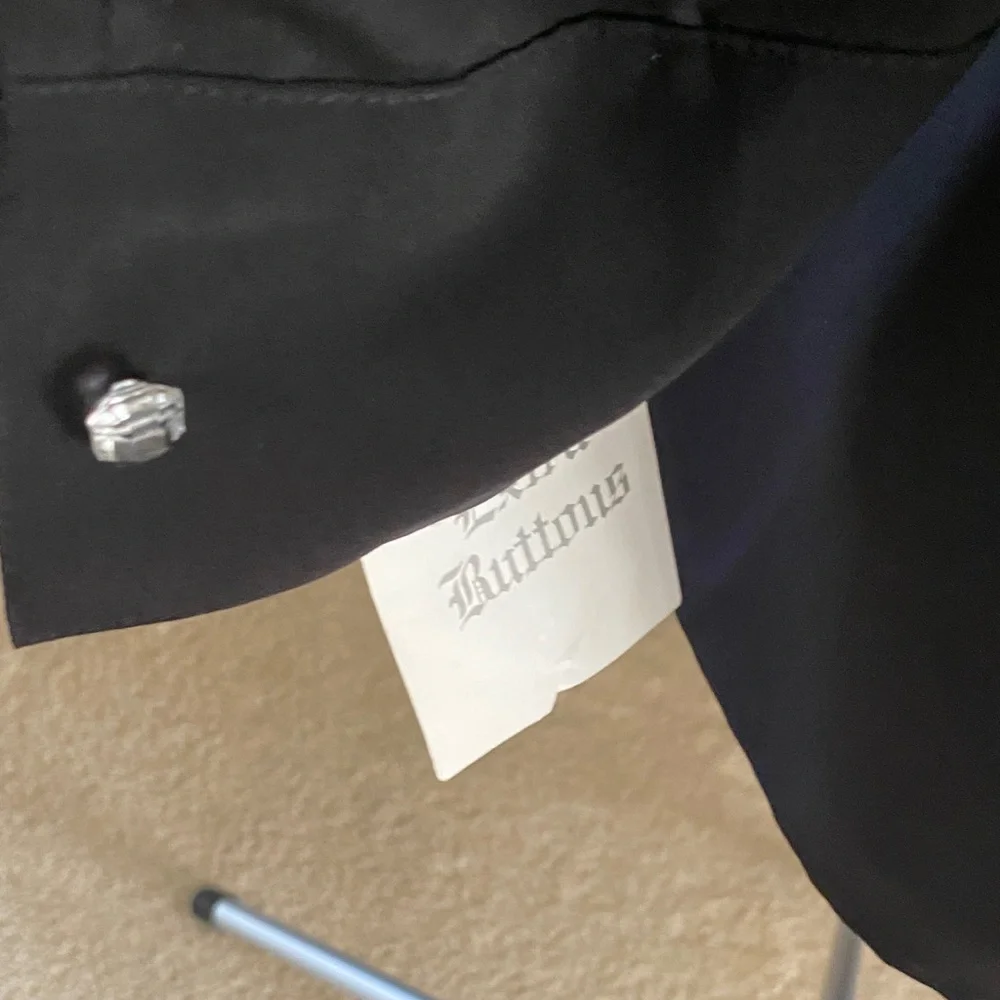 Vintage Black Shirt with Beaded Stitching - Picture 9 of 11